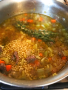 Savory Beef Soup with Pearl Pasta