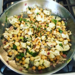 cauliflower, chick peas and Thyme